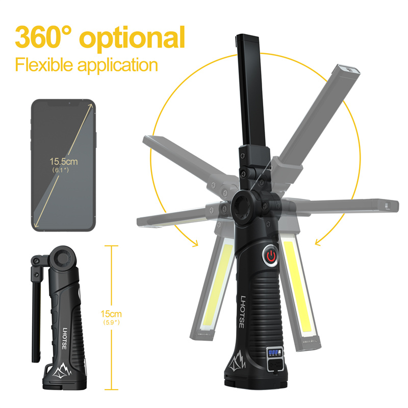 LHOTSE Rotatable 360 degrees flashlight with magnetic base & Hanging Hook (10)